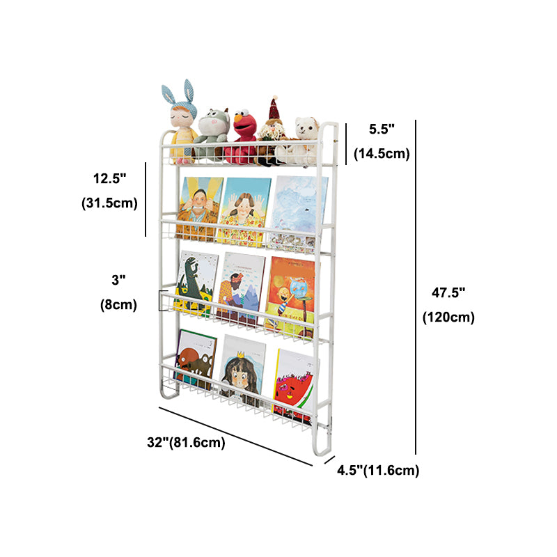Modern Style Bookshelf Metal Wall Mounted Bookcase for Home Office