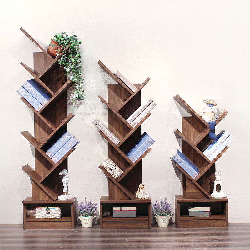 Modern Closed Back Bookshelf Manufactured Wood Vertical Bookcase for Home