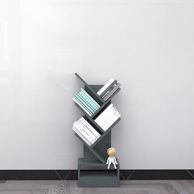 Modern Closed Back Bookshelf Manufactured Wood Vertical Bookcase for Home