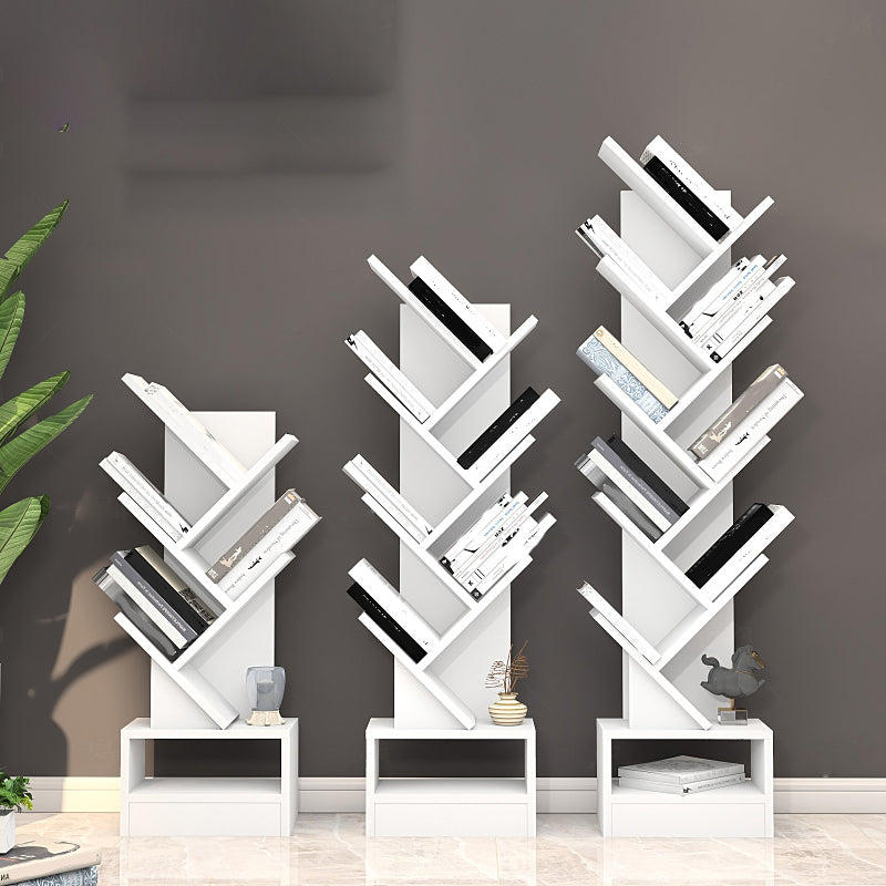 Modern Closed Back Bookshelf Manufactured Wood Vertical Bookcase for Home