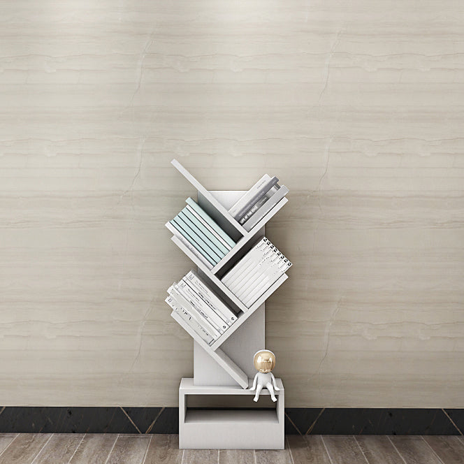 Modern Closed Back Bookshelf Manufactured Wood Vertical Bookcase for Home