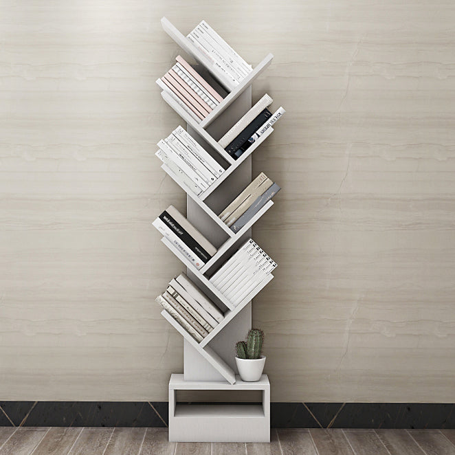 Modern Closed Back Bookshelf Manufactured Wood Vertical Bookcase for Home