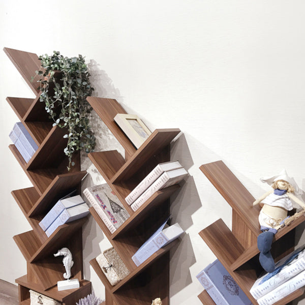 Modern Closed Back Bookshelf Manufactured Wood Vertical Bookcase for Home