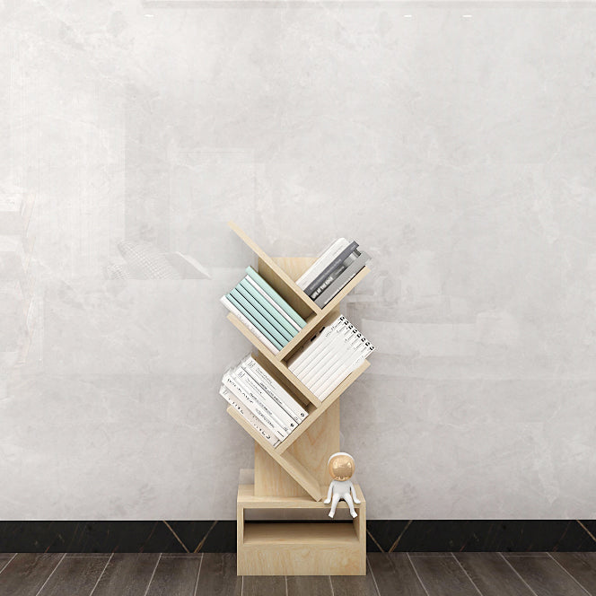 Modern Closed Back Bookshelf Manufactured Wood Vertical Bookcase for Home