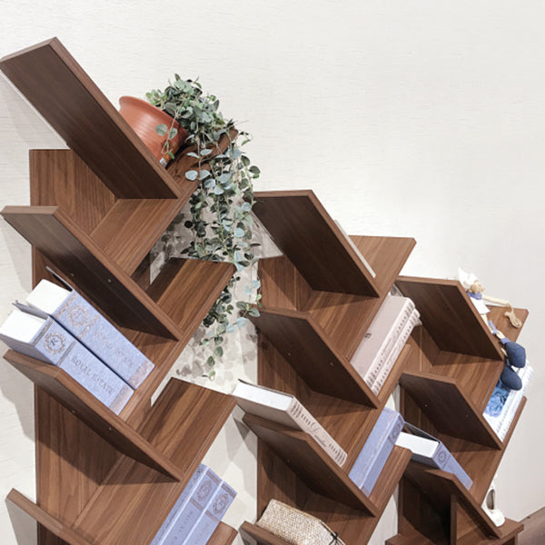 Modern Closed Back Bookshelf Manufactured Wood Vertical Bookcase for Home