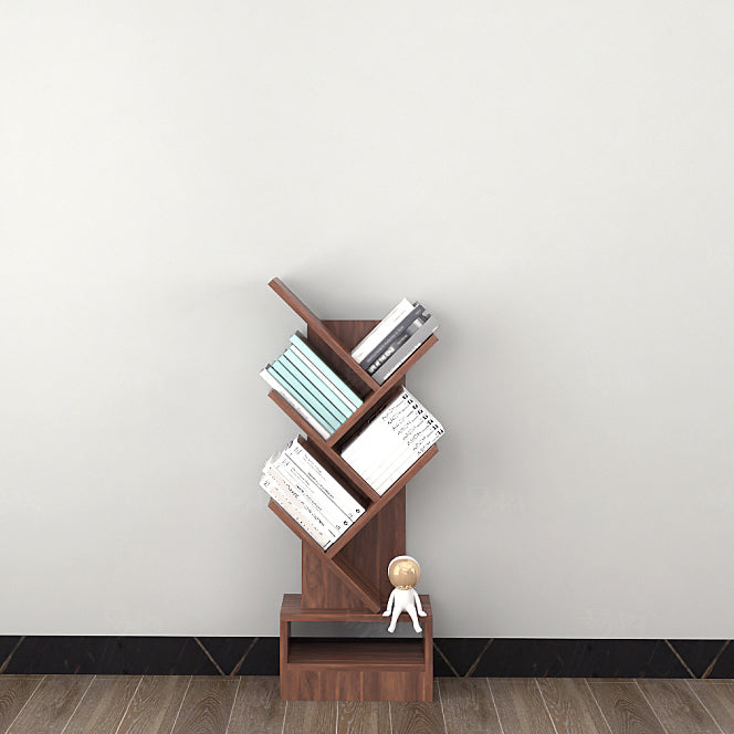 Modern Closed Back Bookshelf Manufactured Wood Vertical Bookcase for Home