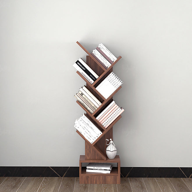 Modern Closed Back Bookshelf Manufactured Wood Vertical Bookcase for Home