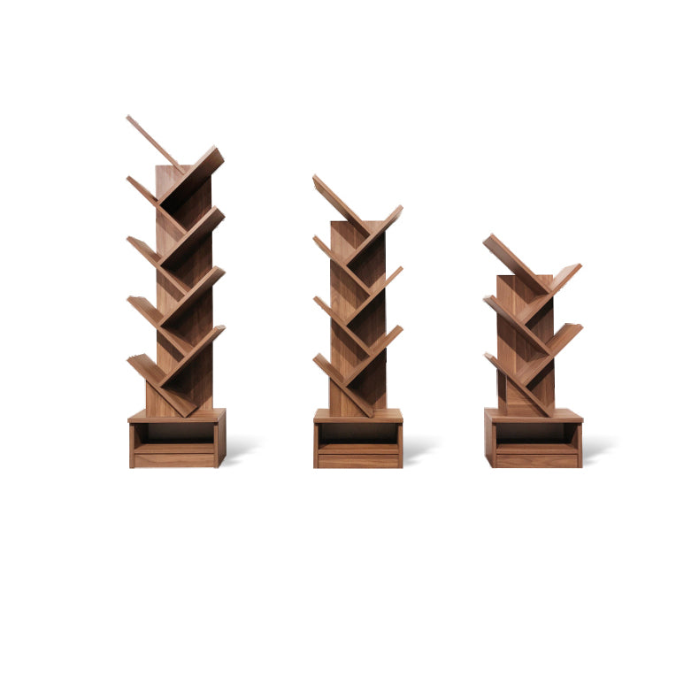 Modern Closed Back Bookshelf Manufactured Wood Vertical Bookcase for Home