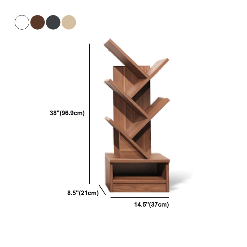 Modern Closed Back Bookshelf Manufactured Wood Vertical Bookcase for Home