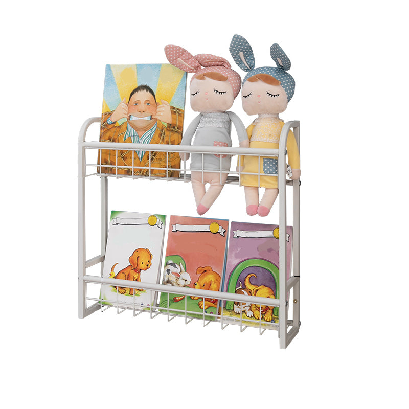 Modern Style Metal Bookshelf Wall Mounted Bookcase for Bedroom