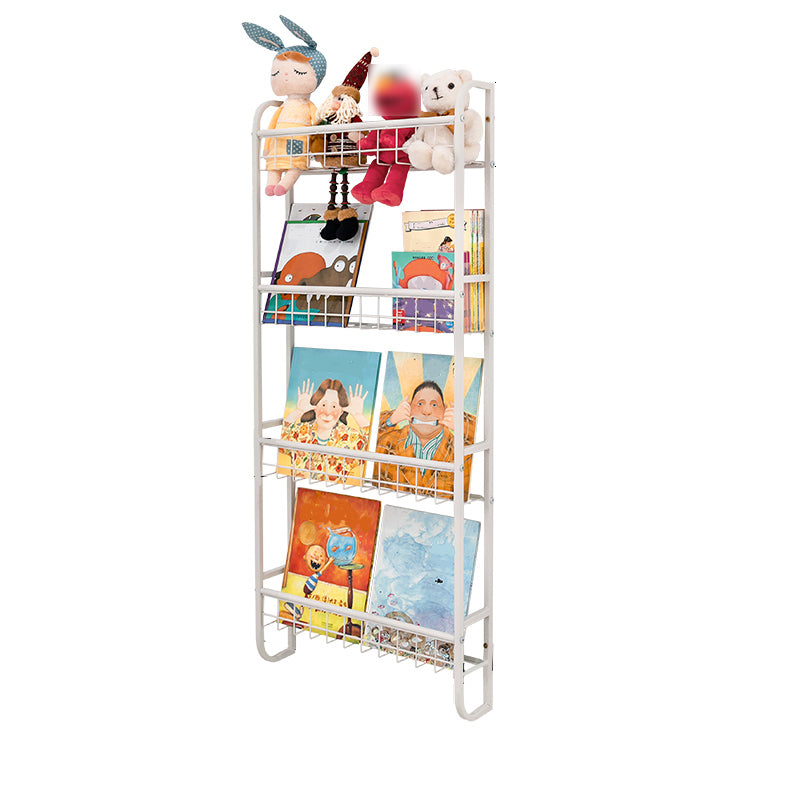 Modern Style Metal Bookshelf Wall Mounted Bookcase for Bedroom