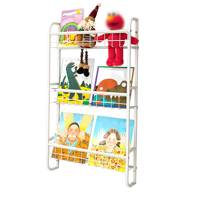 Modern Style Metal Bookshelf Wall Mounted Bookcase for Bedroom
