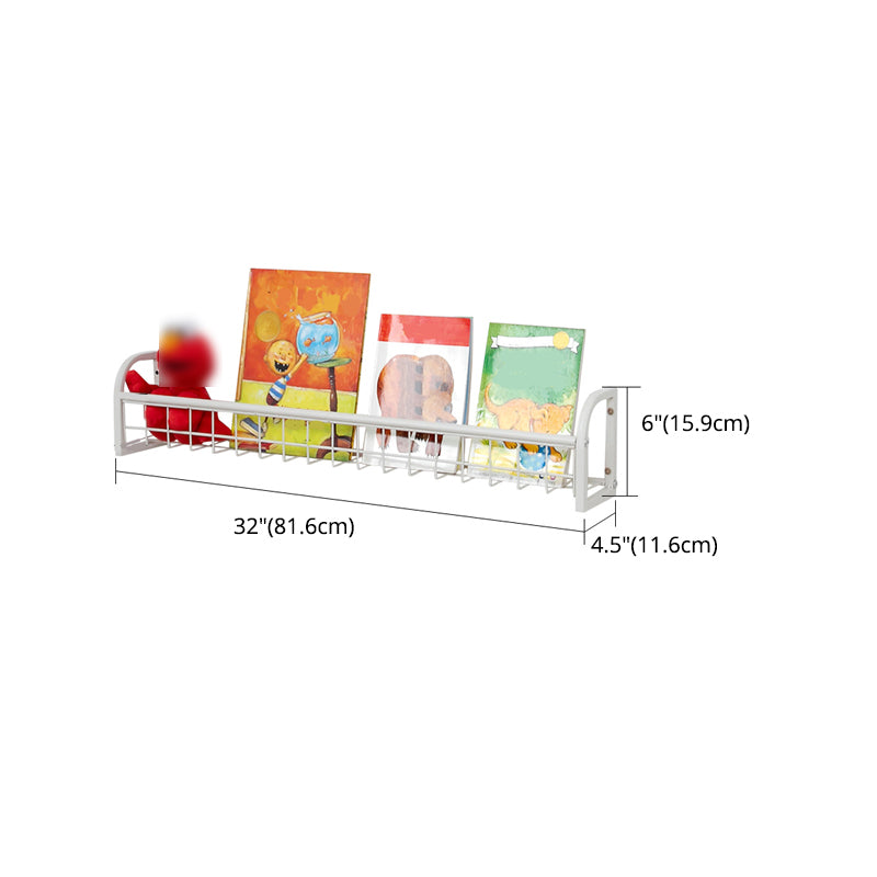 Modern Style Metal Bookshelf Wall Mounted Bookcase for Bedroom