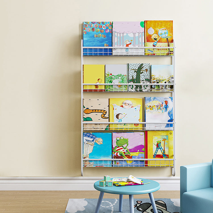 Modern Style Bookshelf Wall Mounted Metal Bookcase for Kid Room
