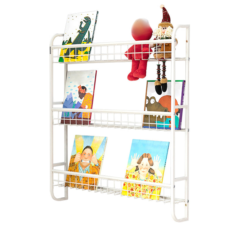 Modern Style Bookshelf Wall Mounted Metal Bookcase for Kid Room