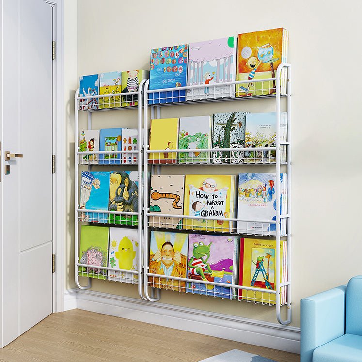 Modern Style Bookshelf Wall Mounted Metal Bookcase for Kid Room