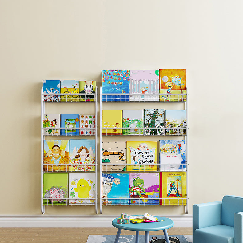 Modern Style Bookshelf Wall Mounted Metal Bookcase for Kid Room