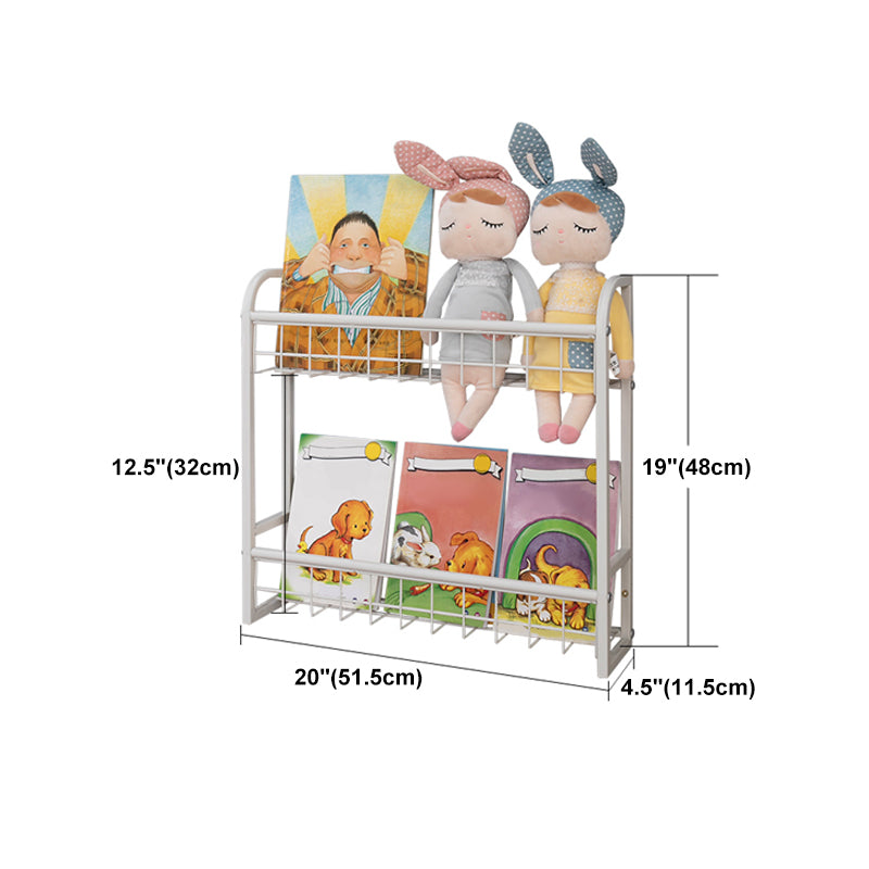 Modern Style Bookshelf Wall Mounted Metal Bookcase for Kid Room