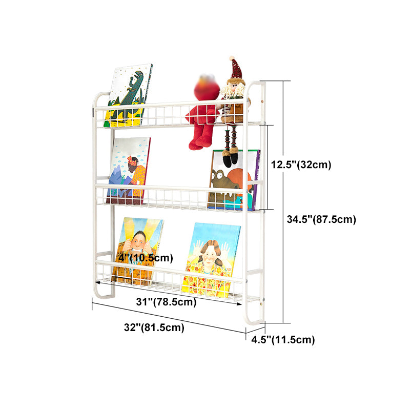 Modern Style Bookshelf Wall Mounted Metal Bookcase for Kid Room