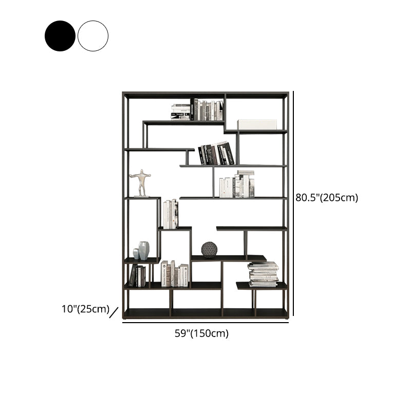 80.71"H Bookcase Open Back Contemporary Style Bookshelf for Office Home