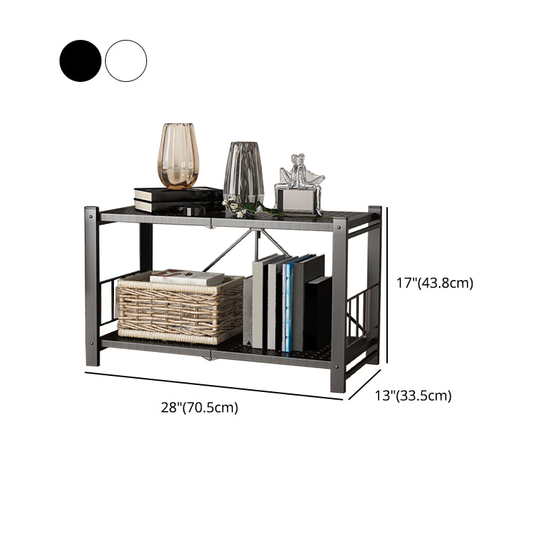 Foldable Bookcase Open Back Bookshelf with Casters for Study Room Office