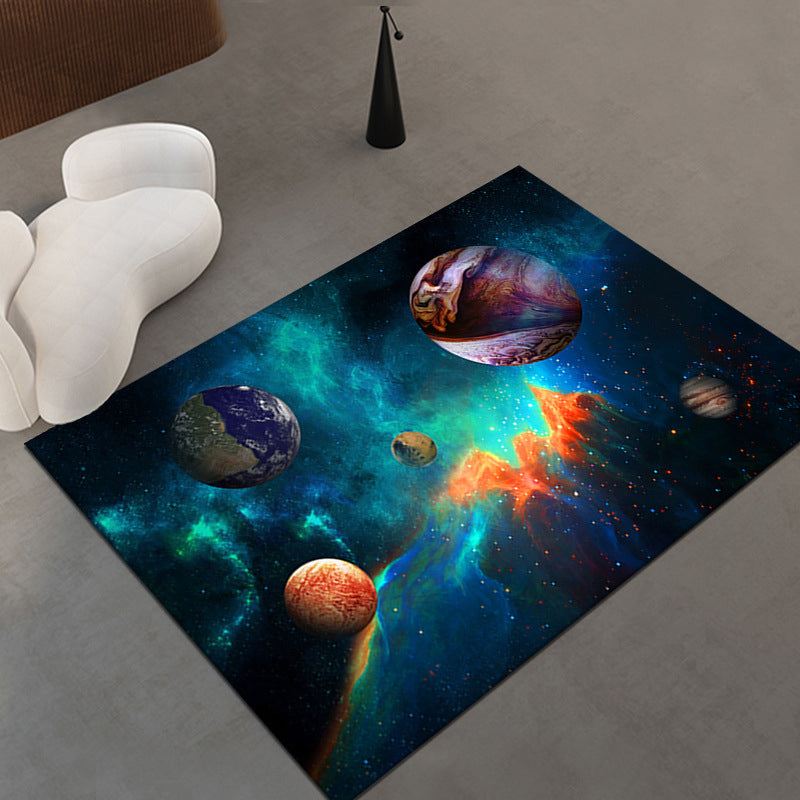 Modern Style Cosmic Pattern Rug Stain Resistant Rug for Home Decor