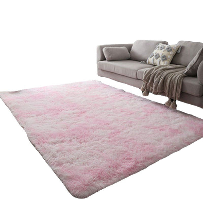 Modern Solid Color Soft Rug Rectangle Long Villus Loom Rug for Bedroom