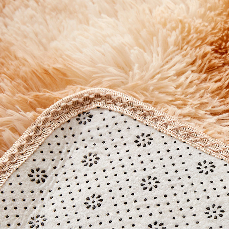 Modern Solid Color Soft Rug Rectangle Long Villus Loom Rug for Bedroom