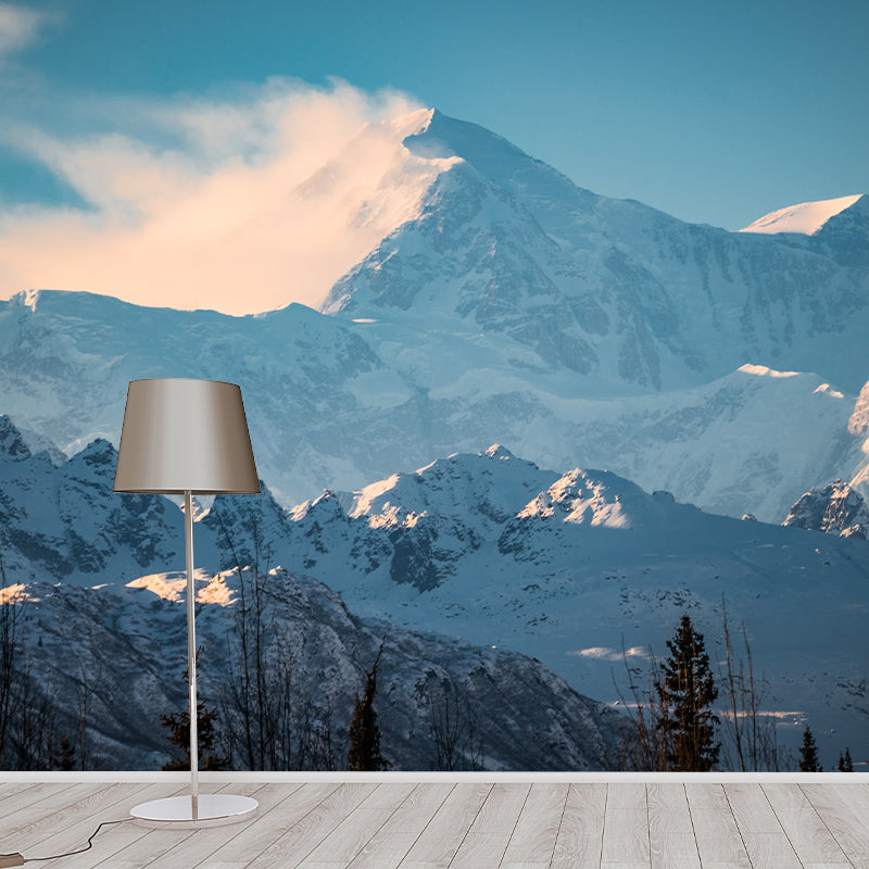 Mountain Range Photography Mural Wallpaper Environment Friendly Living Room Wall Mural