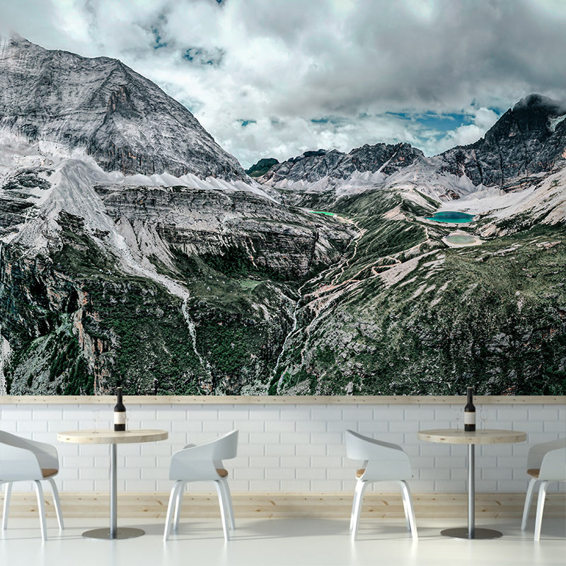 Modern Style Mural Wallpaper Mountain Range Photography Indoor Wall Mural