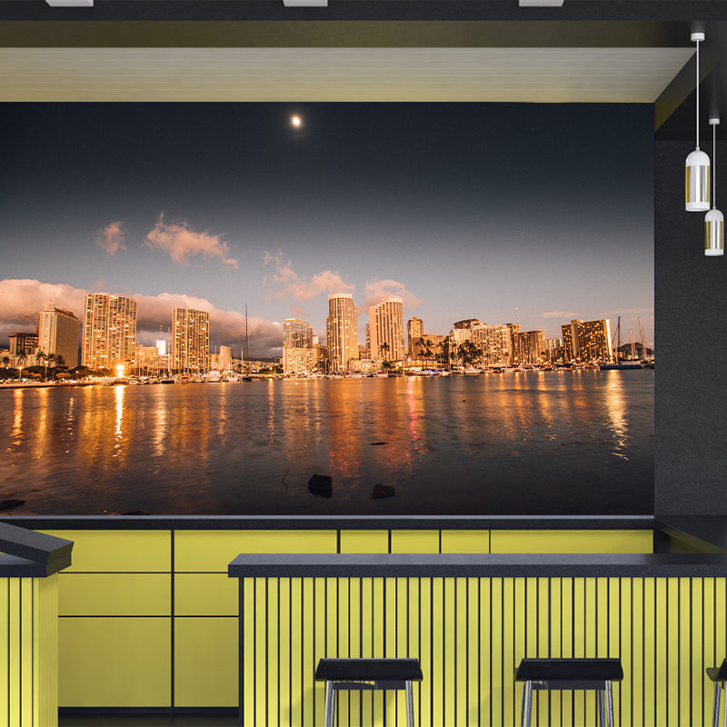 Eco-friendly Wall Mural Wallpaper Urban Scenery Photography Sitting Room Wall Mural