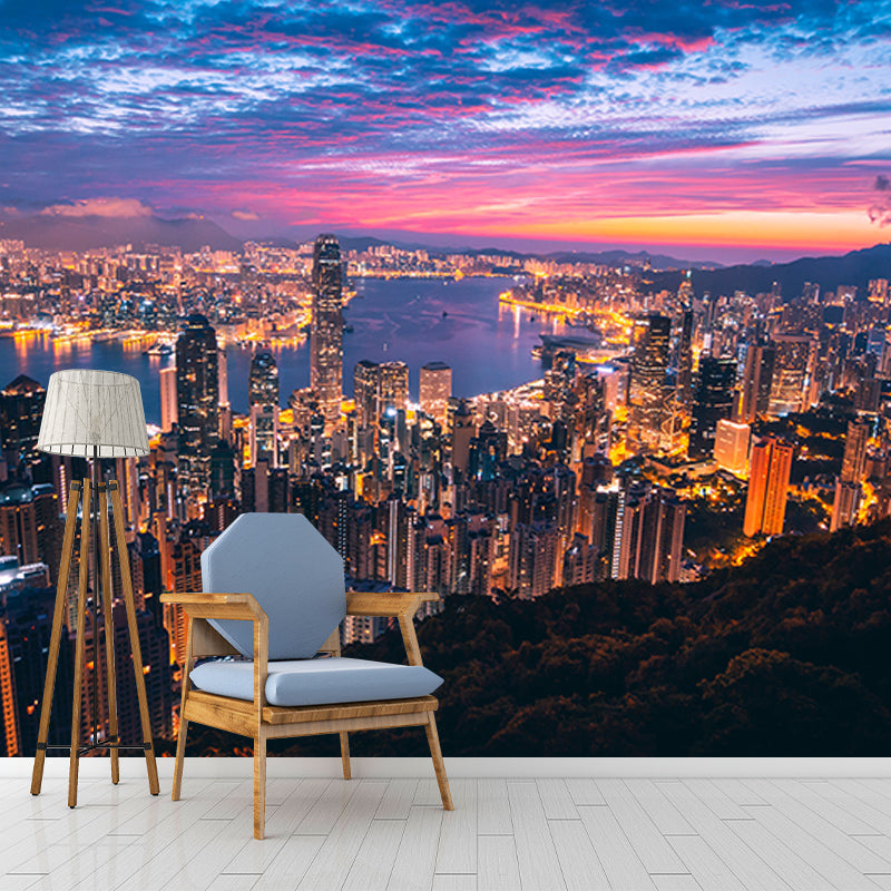 Photography Stain Resistant Mural Wallpaper Urban Scenery Sleeping Room Wall Mural