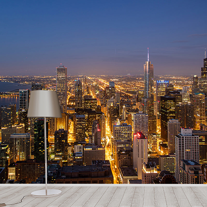 Photography Stain Resistant Mural Wallpaper Urban Scenery Sleeping Room Wall Mural