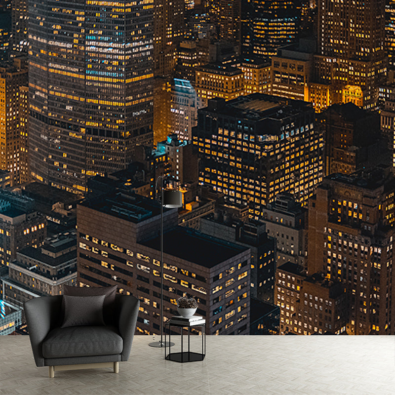 Urban Scenery Resistant Mural Wallpaper Environment Friendly Sleeping Room Wall Mural