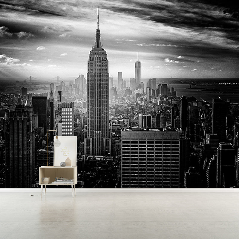 Urban Scenery Resistant Mural Wallpaper Environment Friendly Sleeping Room Wall Mural