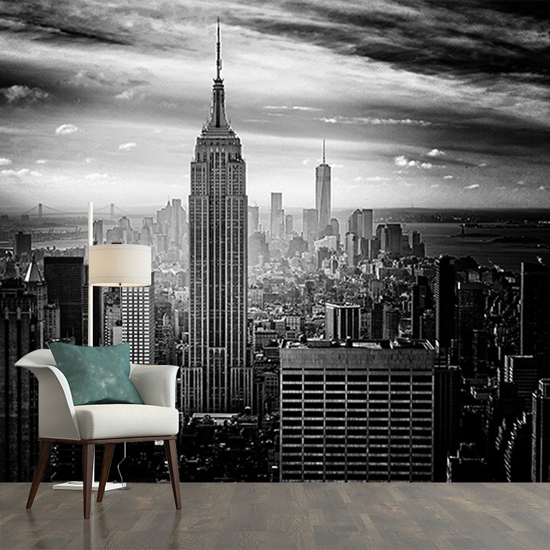Urban Scenery Resistant Mural Wallpaper Environment Friendly Sleeping Room Wall Mural
