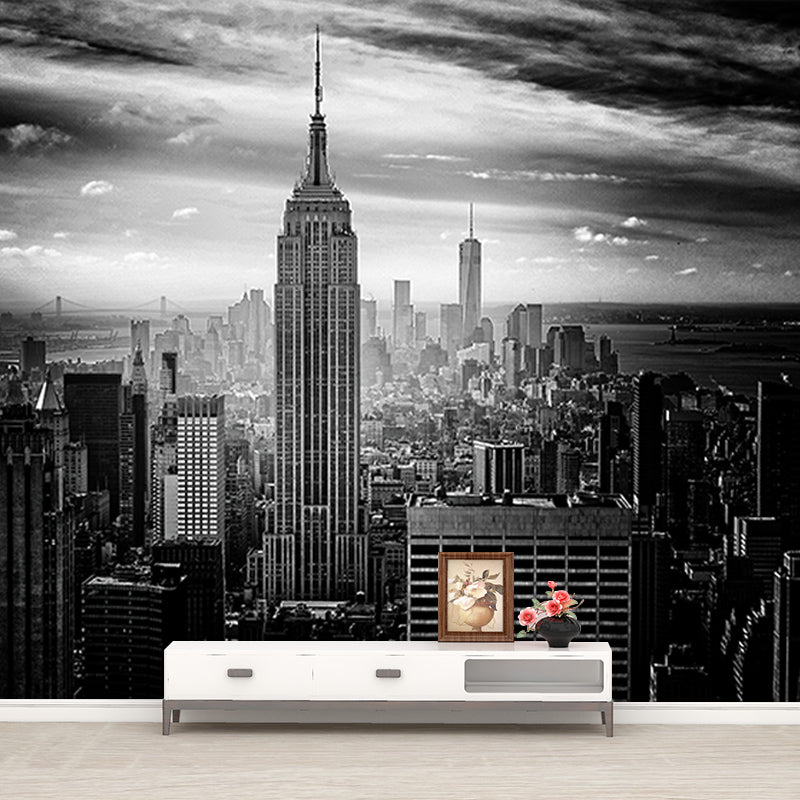 Urban Scenery Resistant Mural Wallpaper Environment Friendly Sleeping Room Wall Mural