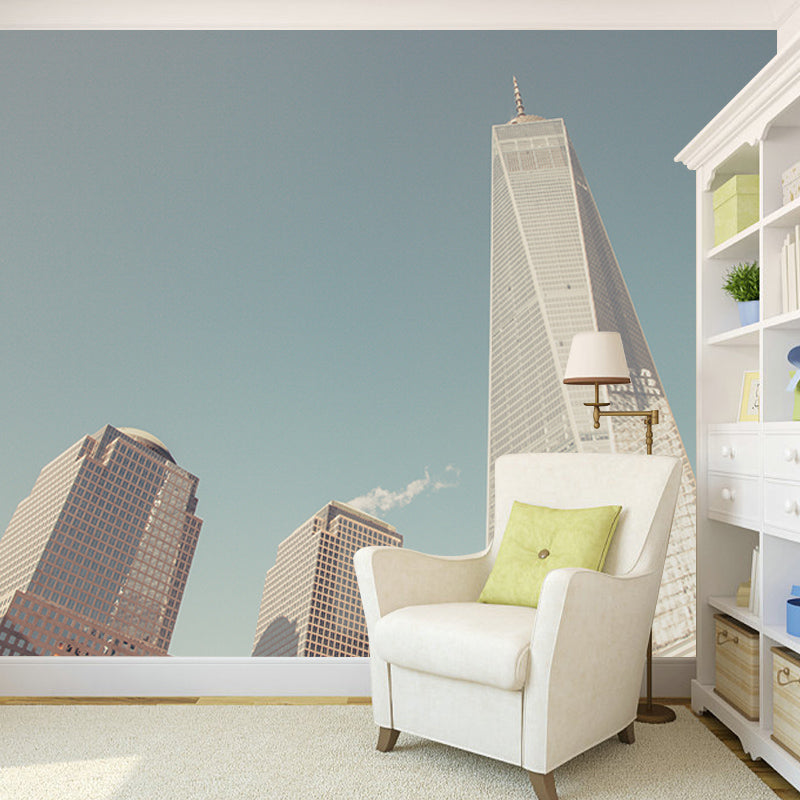 Urban Landscape Photography Mildew Resistant Wallpaper Sleeping Room Wall Mural