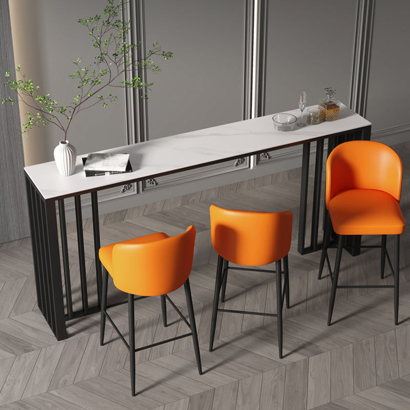 Contemporary Style Sintered Stone Table Rectangle Bar Counter Table for Home