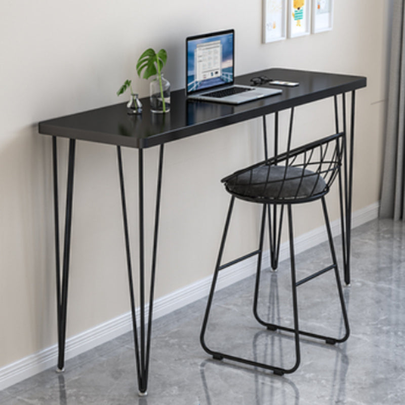 Wood Bar Dining Table Modern Rectangle Bar Table with Four Legs base for Dining Room