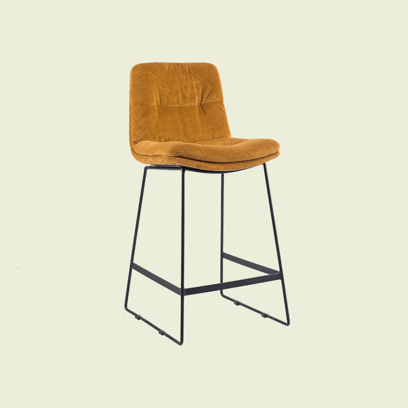 Scandinavian Matte Finish Upholstered Barstool Footrest Coffee Shop Stool