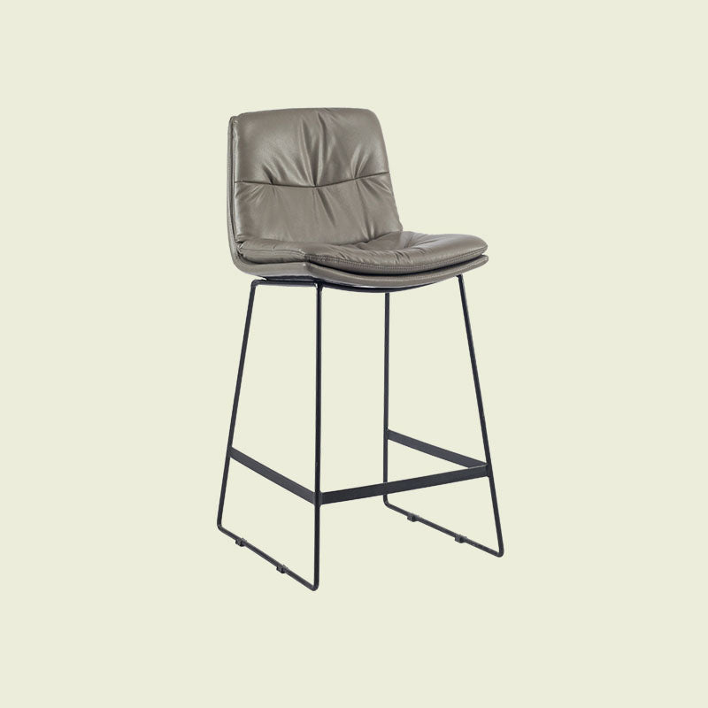 Scandinavian Matte Finish Upholstered Barstool Footrest Coffee Shop Stool