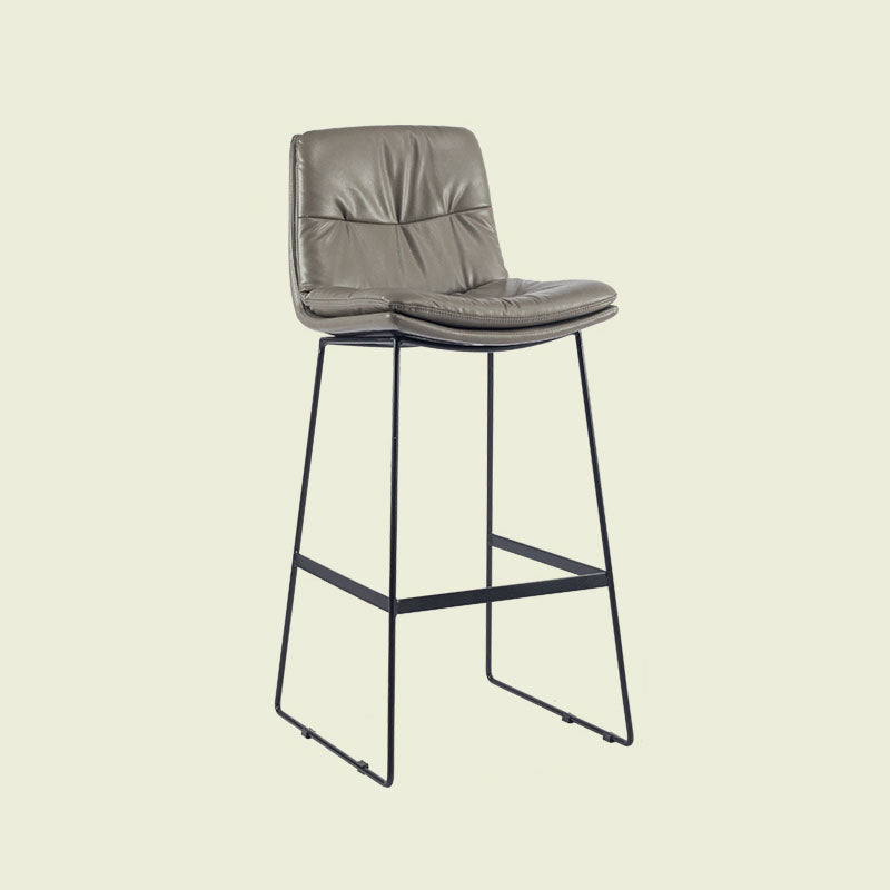 Scandinavian Matte Finish Upholstered Barstool Footrest Coffee Shop Stool