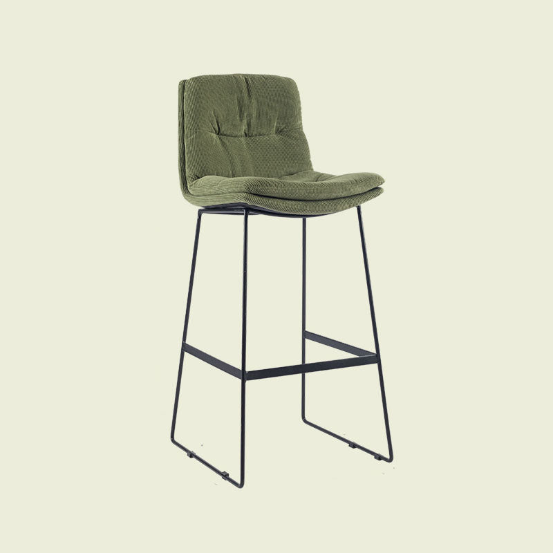 Scandinavian Matte Finish Upholstered Barstool Footrest Coffee Shop Stool