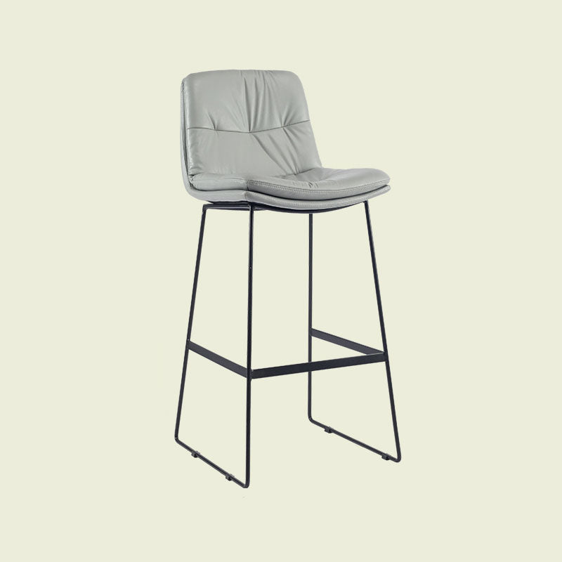 Scandinavian Matte Finish Upholstered Barstool Footrest Coffee Shop Stool