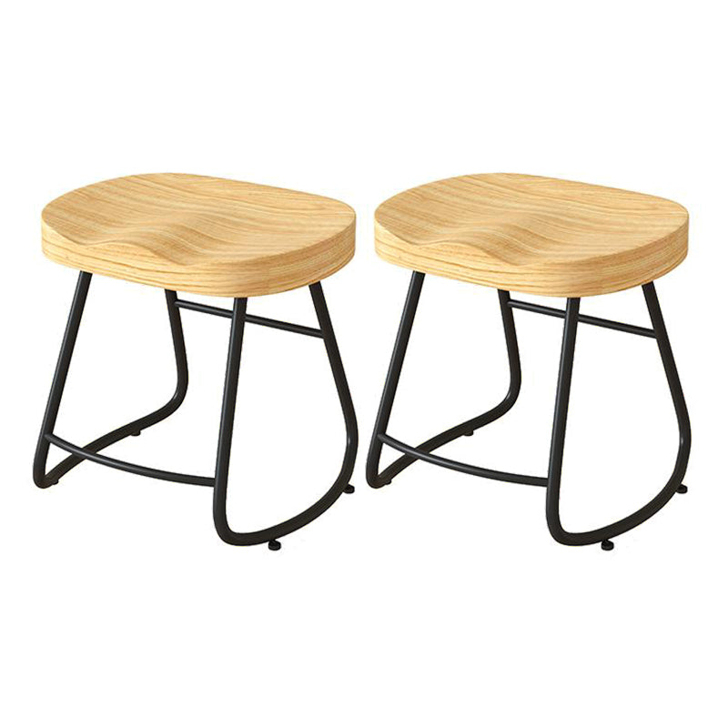 Contemporary Natural Solid Wood Barstool Footrest Restaurant Stool