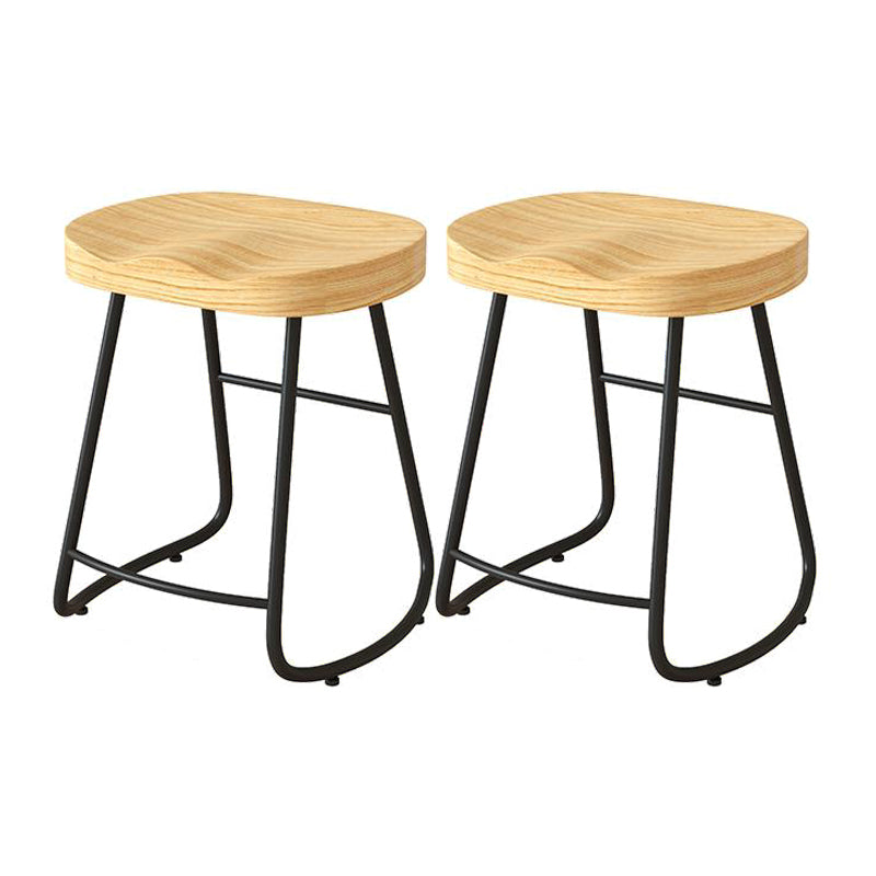 Contemporary Natural Solid Wood Barstool Footrest Restaurant Stool