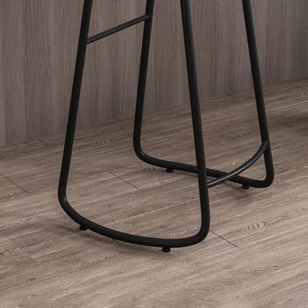 Contemporary Natural Solid Wood Barstool Footrest Restaurant Stool