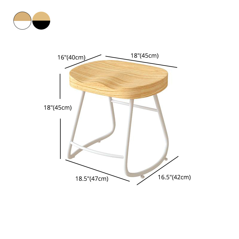 Contemporary Natural Solid Wood Barstool Footrest Restaurant Stool