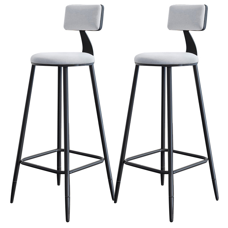 Scandinavian Matte Finish Velvet Counter Stool Footrest Home Barstool